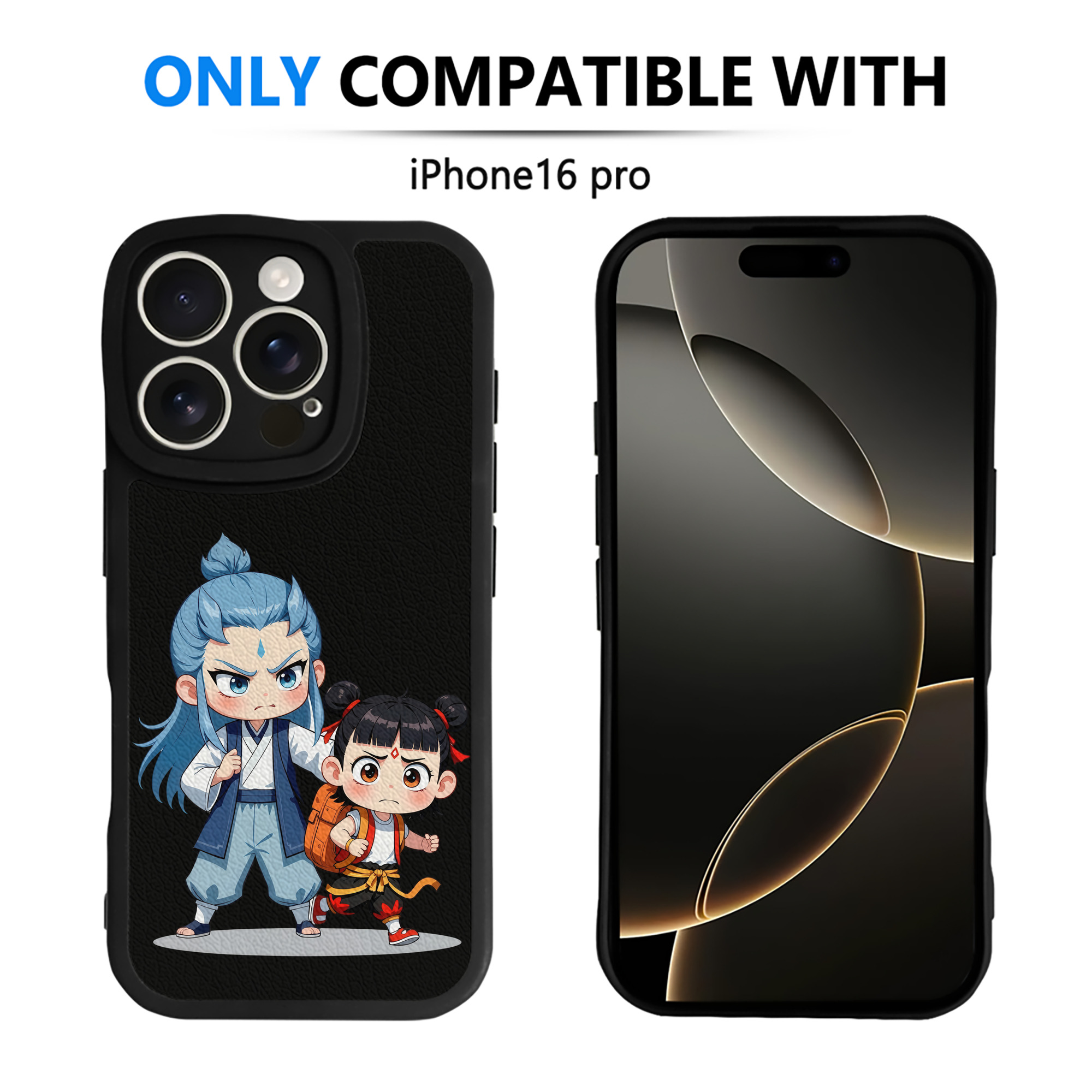 （画像用） Ne Zha 2 ナタ 魔童の大暴れ 【iPhone 16シリーズ対応】シリコンスマホケース（レザー調） 材質：シリコン